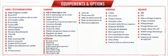 Options & Équipements — Land-Rover Range Rover Evoque 2.0 P 200ch Flex Fuel R-Dynamic SE AWD BVA Mark III